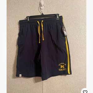 NWT***Colosseum Michigan Navy Athletic Shorts with Yellow Trim